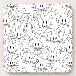 白のバンニのバンチ – シームレスなパターン。 コースター