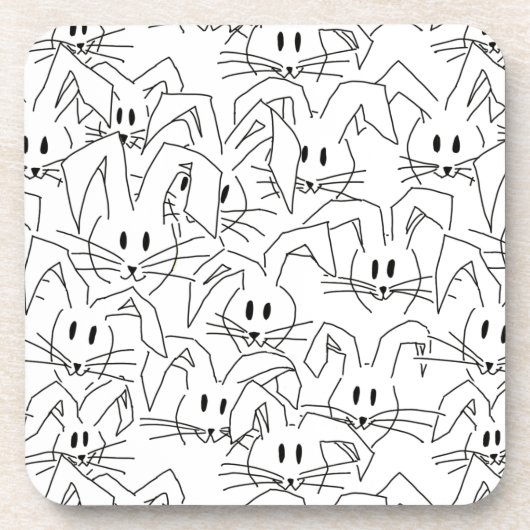 白のバンニのバンチ – シームレスなパターン。 コースター (正面)
