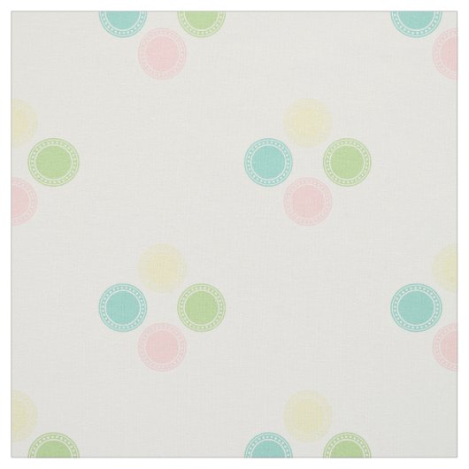 白のパステル調の水玉模様 ファブリック (見本)