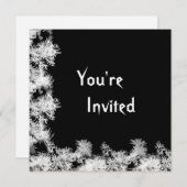 白のパラ小口の招待状との黒 招待状 (正面/裏面)