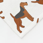 白のパーソナライズされたアイレデールテリア犬の名前 フリースブランケット (角)