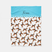 白のパーソナライズされたアイレデールテリア犬の名前 フリースブランケット (正面)