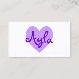 白のパーソナライズされたライトパープルハート 名刺