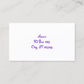 白のパーソナライズされたライトパープルハート 名刺 (裏面)