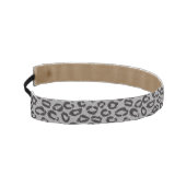 白のヒョウパターンが付いている黒い純レース アスレチックヘッドバンド (左)