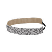 白のヒョウパターンが付いている黒い純レース アスレチックヘッドバンド (右)