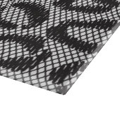 白のヒョウパターンが付いている黒い純レース カッティングボード (角)