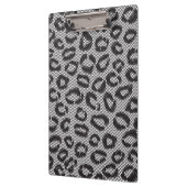 白のヒョウパターンが付いている黒い純レース クリップボード (左)