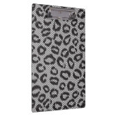 白のヒョウパターンが付いている黒い純レース クリップボード (右)