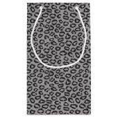 白のヒョウパターンが付いている黒い純レース スモールペーパーバッグ (裏面)