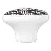 白のヒョウパターンが付いている黒い純レース セラミックノブ (側面)