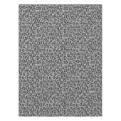 白のヒョウパターンが付いている黒い純レース テーブルクロス (正面)