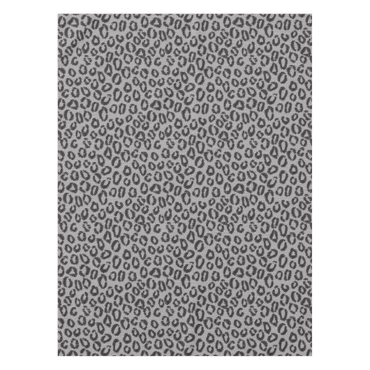 白のヒョウパターンが付いている黒い純レース テーブルクロス (正面)