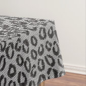 白のヒョウパターンが付いている黒い純レース テーブルクロス (インサイチュ)