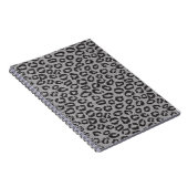 白のヒョウパターンが付いている黒い純レース ノートブック (右側)