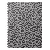 白のヒョウパターンが付いている黒い純レース ノートブック (正面)