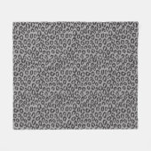 白のヒョウパターンが付いている黒い純レース フリースブランケット (正面(横))