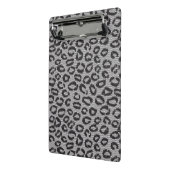 白のヒョウパターンが付いている黒い純レース ミニクリップボード (アングル2)
