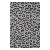 白のヒョウパターンが付いている黒い純レース ミニクリップボード (裏面)