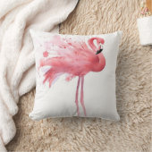 白のピンクのフラミンゴ クッション (ブランケット)