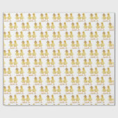 白のファジーなアヒルのカップル ラッピングペーパー (フラット)