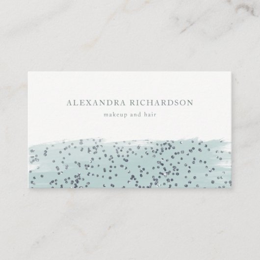 白のフェイクな輝きが付いている魅力的な青 名刺 (正面)