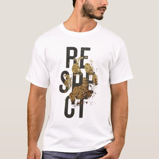 白のプリントメンズTシャツ Tシャツ (正面)