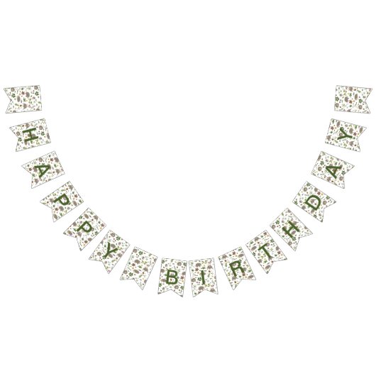 白のベリーフィールドのオポッサム バンティングフラッグ (全)