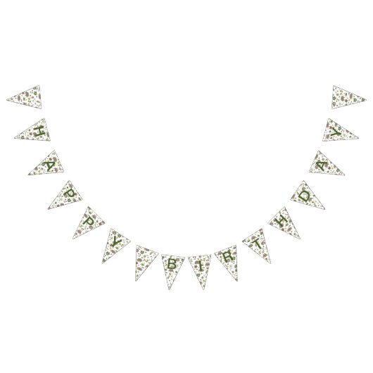 白のベリーフィールドのオポッサム バンティングフラッグ (全)