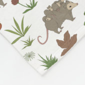 白のベリーフィールドのポッサム フリースブランケット (角)