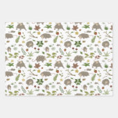 白のベリーフィールドのポッサム ラッピングペーパーシート (正面3)