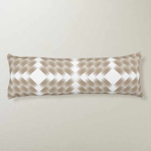 白のベージュ市松模様にと白の模様 ボディピロー (裏面)