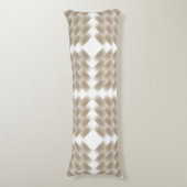 白のベージュ市松模様にと白の模様 ボディピロー (正面縦)