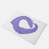 白のペリウィンクルハートドラゴン ドアマット (アングル)