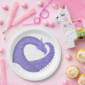 白のペリウィンクルハートドラゴン ペーパープレート (パーティー)