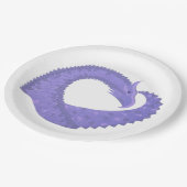 白のペリウィンクルハートドラゴン ペーパープレート (アングル)