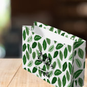 白のペルソナライズ可能な抱き枕上の緑の葉 ラージペーパーバッグ