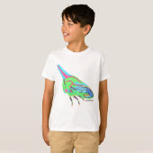 白のボーイズTシャツ - オークツリーキリギリス Tシャツ (正面フル)
