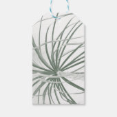 白のポニーテイルパームの葉 ギフトタグ (正面)