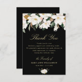 白のマグノリアフローラの葬儀 サンキューカード (正面/裏面)