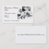 白のマッサージセラピスト、黒及び白 名刺 (正面/裏面)