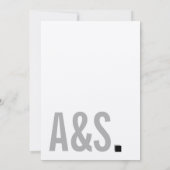 白のミニマルでエレガントなモノクロームの結婚式招待状 招待状 (裏面)