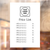 白のミニマルロゴ | 現代の価格リスト表示 ウィンドウサイン (シート2)