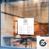 白のミニマルロゴ | 現代の価格リスト表示 ウィンドウサイン (カフェ窓)