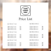 白のミニマルロゴ | 現代の価格リスト表示 ウィンドウサイン (シート2)