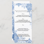 白のメニューに表示される青結婚い雪の結晶 メニュー (正面/裏面)