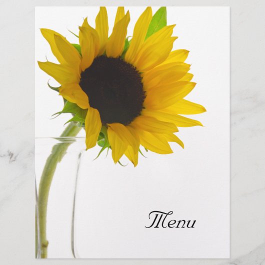 白のメニューに黄色のひまわり結婚が表示 (正面)