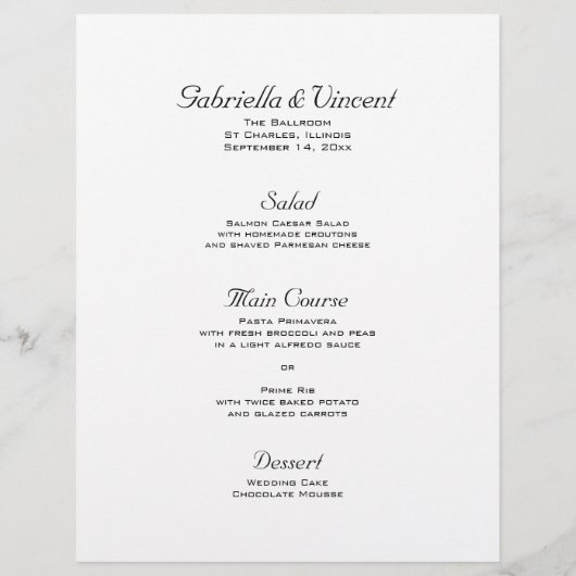 白のメニューに黄色のひまわり結婚が表示 (裏面)