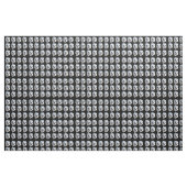 白のメルカット顔オンブラック ファブリック (ファットクウォーター)