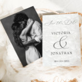 白のモダンスエレガントクリプト写真 セーブザデート